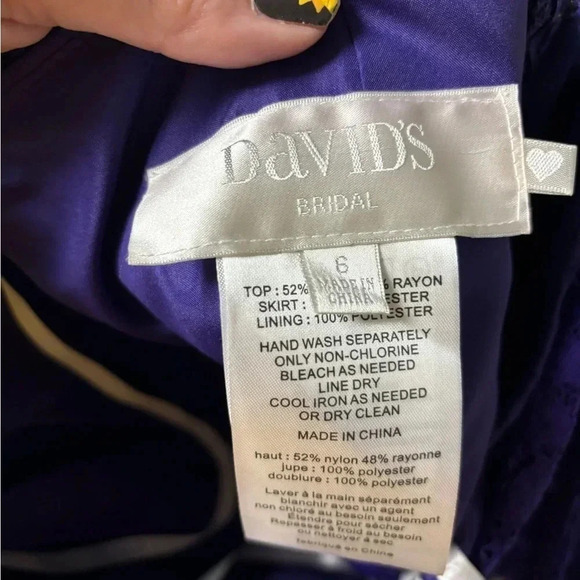 David’s Bridal Cap Sleeve Dress Size 6 Purple New Prom Formal Homecoming NWT - Picture 8 of 9